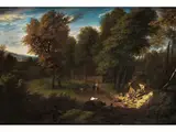 Landschaft mit Weidevieh und Reisenden by Jan Baptist Huysmans, oil on canvas, offered Jun 2023