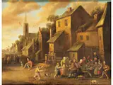 Dorfstrasse by Joost Cornelisz Droochsloot, oil on canvas, offered Jun 2023