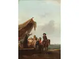 Der Wanderdoktor by Nicolas Louis Albert de la Rive, oil on panel, offered Mar 2023
