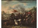 Dramatische Schlacht Zwischen Christen und by Ciccio Graziani, oil on canvas, sold Mar 2023