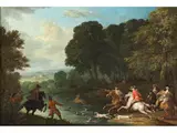 Treibjagd by Jan Peeter Verdussen, oil on canvas, sold Jun 2023