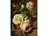Blumenstillleben mit Rosen by Jan van Huysum, oil on canvas, sold Jun 2019