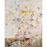 Composizione by Roger Selden, 1978, mixed media on canvas, sold Aug 2024