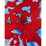 Untitled (Blue and Red) by Bernard Winitz, acrylic on canvas, sold Aug 2024