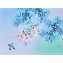Untitled by David Lee, watercolor on silk, sold Aug 2024