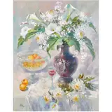 Callalilies and Wine Glass by Joyce Lee Pike, 1989, oil on canvas, sold Aug 2024