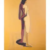 Seated in Ochre and Black by Jamie Chase, 2008, acrylic on canvas, sold Aug 2024