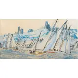 Sailboats on the San Francisco Bay by Joseph Raphael, monotype, sold Aug 2024