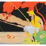The Fisherman by Umberto Brunelleschi, pochoir in colors with gouache, sold Aug 2024