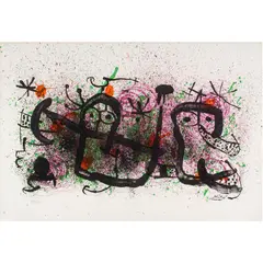 Untitled by Joan Miró, lithograph in colors, sold Aug 2024