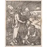 Christ Appearing to Mary Magdalen" from "The Small Passion" series by Albrecht Durer, woodcut on laid paper, sold Aug 2024