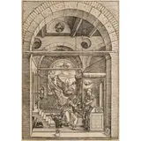 The Annunciation" from "The Life of the Virgin" series by Albrecht Durer, woodcut on thicker laid paper, sold Aug 2024