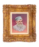 Portrait of a Man with Glasses by Emanuel Schary, Oil on Board, sold Nov 2025