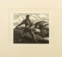 April: Sowing by Clare Leighton, Woodcut, sold Nov 2025