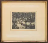 Along the Bank by Arthur C. Taylor, Etching on Paper, sold Nov 2025