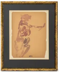 Abstract Figural Composition by Peter Agostini, 1958, Watercolor on Handmade Paper, sold Nov 2025