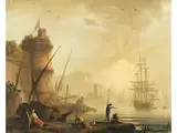 Hafenstadt in Diffusem Morgenlicht by Charles François Lacroix de Marseille, oil on canvas, sold Sep 2025