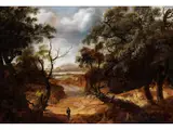 Heroische Waldlandschaft mit Reisenden by Jan Looten, oil on panel, offered Jun 2025