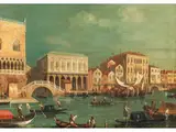 Ansicht von Venedig mit dem Canal Grande by Italienischer Vedutist des ausgehenden 18. Jahrhunderts, oil on canvas, sold Sep 2024