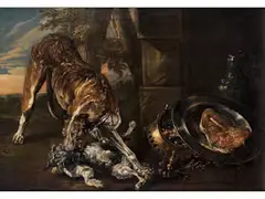 Hund Eine Katze Reissend by Paul de Vos, oil on canvas, offered Jun 2023