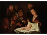 Die Heilige Familie mit Anbetenden Hirten by Niederländischer Monogrammist, oil on canvas, offered Dec 2018