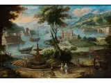 Barocke Fantasielandschaft mit Figurenstaffage by Orazio Grevenbroeck, oil on canvas, offered Mar 2017
