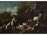 Auf der Rast by genannt Rosa da Tivoli Philipp Peter Roos, oil on canvas, offered Jul 2018
