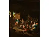 Gaststätte mit Feiernden Bauern by Victor Mahu, oil on canvas, offered Sep 2017