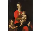 Die Madonna mit dem Kind und Johannes dem Täufer by Toskanischer Manierist des ausgehenden 16. Jahrhunderts, oil on canvas, offered Sep 2024
