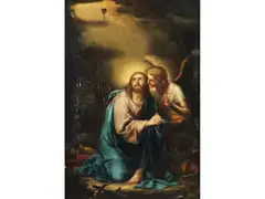 Jesus am Ölberg by Bartolomé Esteban Murillo, oil on canvas, offered Dec 2025