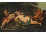 Diana und Ihre Nymphen von Satyrn Belauscht by Frans Wouters, oil on panel, offered Mar 2025