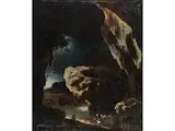 Felsige Fantasielandschaft by Johan Heinrich Roos, oil on canvas, offered Mar 2025