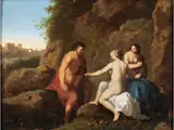 Allegorie der Verführung by Cornelis van Poelenburgh, oil on panel, sold Mar 2024