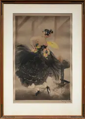 Untitled by Louis Icart, etching, sold Aug 2024