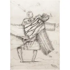 Untitled by Miguel Condé, etching, sold Aug 2024