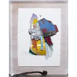 Untitled by Stuart Lehrman, 1980, mixed media assemblage on paper in plexiglass box, sold Aug 2024