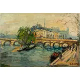 Parisian Scene by Arbit Blatas, oil on canvas, sold Sep 2024
