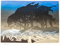 Untitled by Elton Bennett, Serigraph 19"x25" Sheet. Loose, sold May 2026