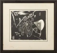 Night Hunter by Rick Prol, 1999, Ink on Paper, sold Nov 2025