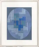 Untitled (Blue Composition) by Adolf Fleischmann, 1966, Screenprint in Colors on Wove Paper, sold Nov 2025