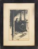 Seated Male Figure by Frank Walter Taylor, 1910, Charcoal on Paper, sold Nov 2025