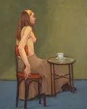 Portrait of a Semi-Nude Woman by Penny Purpura, Oil on Canvas, sold Nov 2025