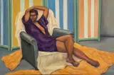 Portrait of a Reclining Semi-Nude Woman by Penny Purpura, Oil on Canvas, sold Nov 2025