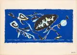 Oriental Kites II in Blue by Manfred Schwartz, circa 1965, Lithograph in Colors on Paper, sold Nov 2025