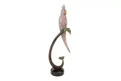 A stylised patinated bronze figure of a cockatoo by Blaine Black, BRONZE, offered May 2022