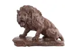 FOR HEREDITIES: A composite bronze sculpture of a lion, mouth agape, its body raised on its front paws, upon a naturalistic base by William Timym, bronze, offered Apr 2022