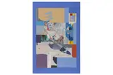 Untitled by Theodore Mendez, acrylic and collage on board, offered Apr 2022