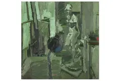 Untitled by Peter Clossick, oil on board, offered Apr 2022