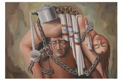 Untitled by Mohsen Shaalan, oil on canvas, offered Mar 2022