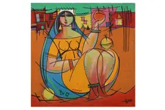 Untitled by Mohammed Hamdan, oil on canvas, offered Mar 2022